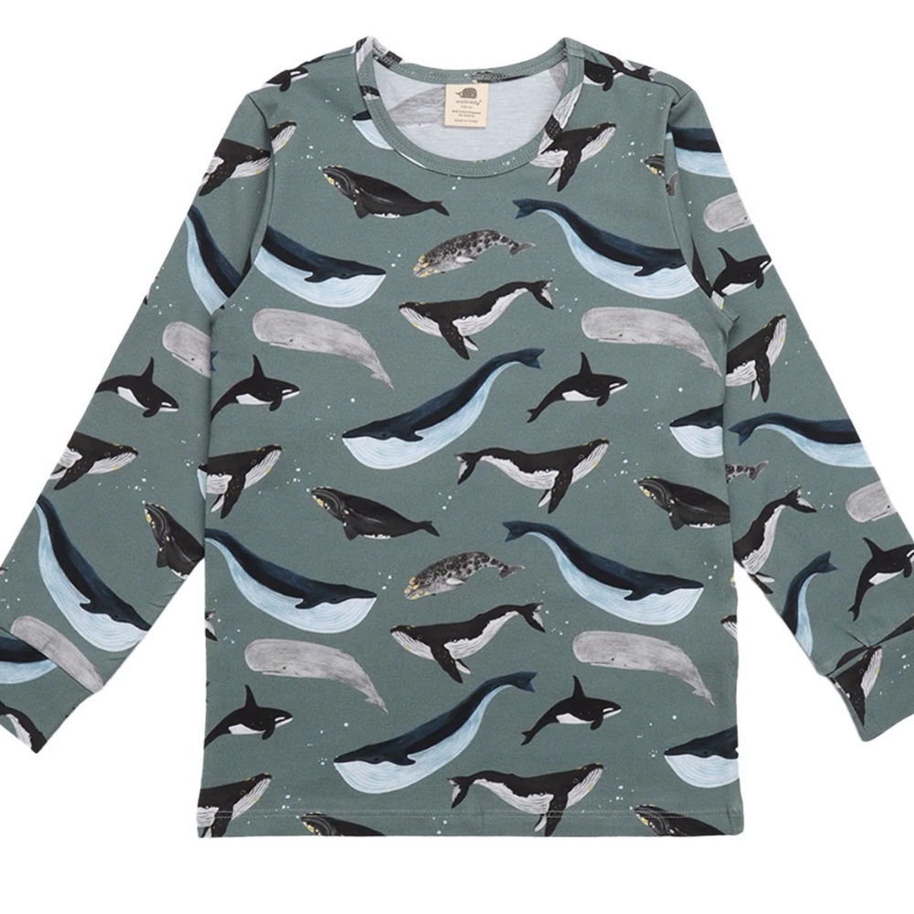Walkiddy Whale Print Long Sleeve Tee 🐋